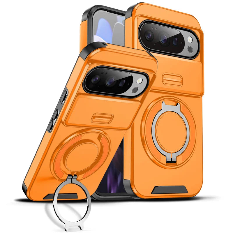 Armor Case with Magnetic Ring Stand for Google Pixel 10 / 9 / 8 / 7 Series