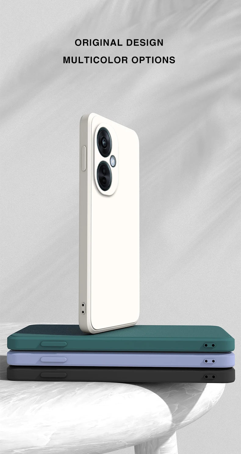 Square-Edge Liquid Silicone Case for OnePlus Nord CE 3 / CE 3 Lite / N30 & OPPO K11x – Full Coverage Shockproof Cover