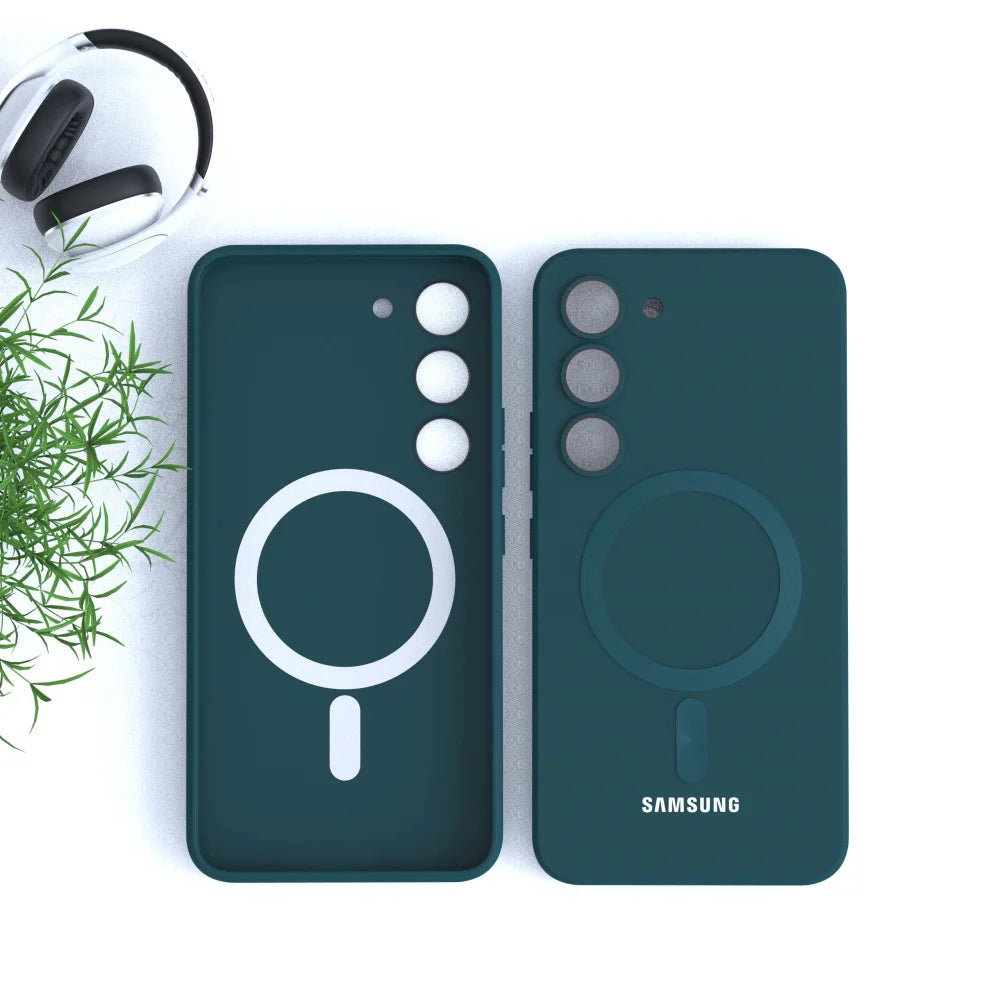 Magnetic Liquid Silicone Case — Samsung Galaxy S20–S25 Series