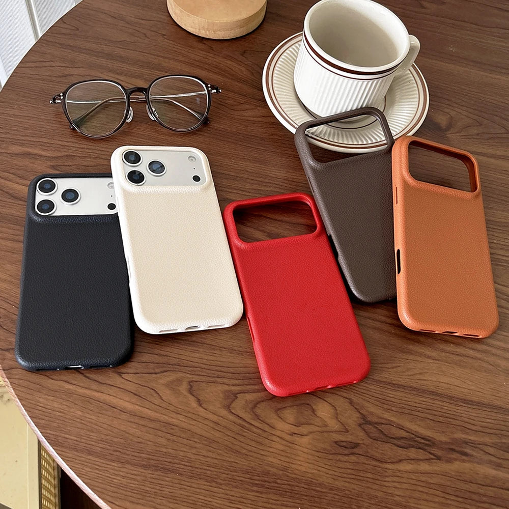 Leather Texture Soft TPU Case for iPhone