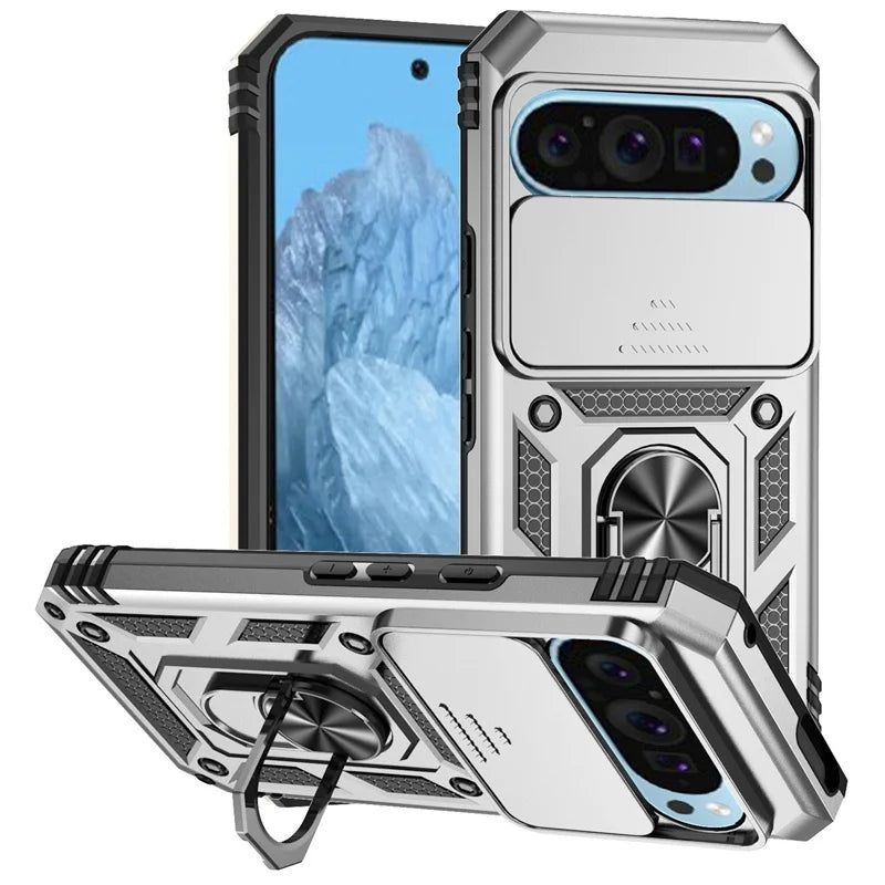 Armor Magnetic Ring Bracket Case for Google Pixel 6–10 Pro XL