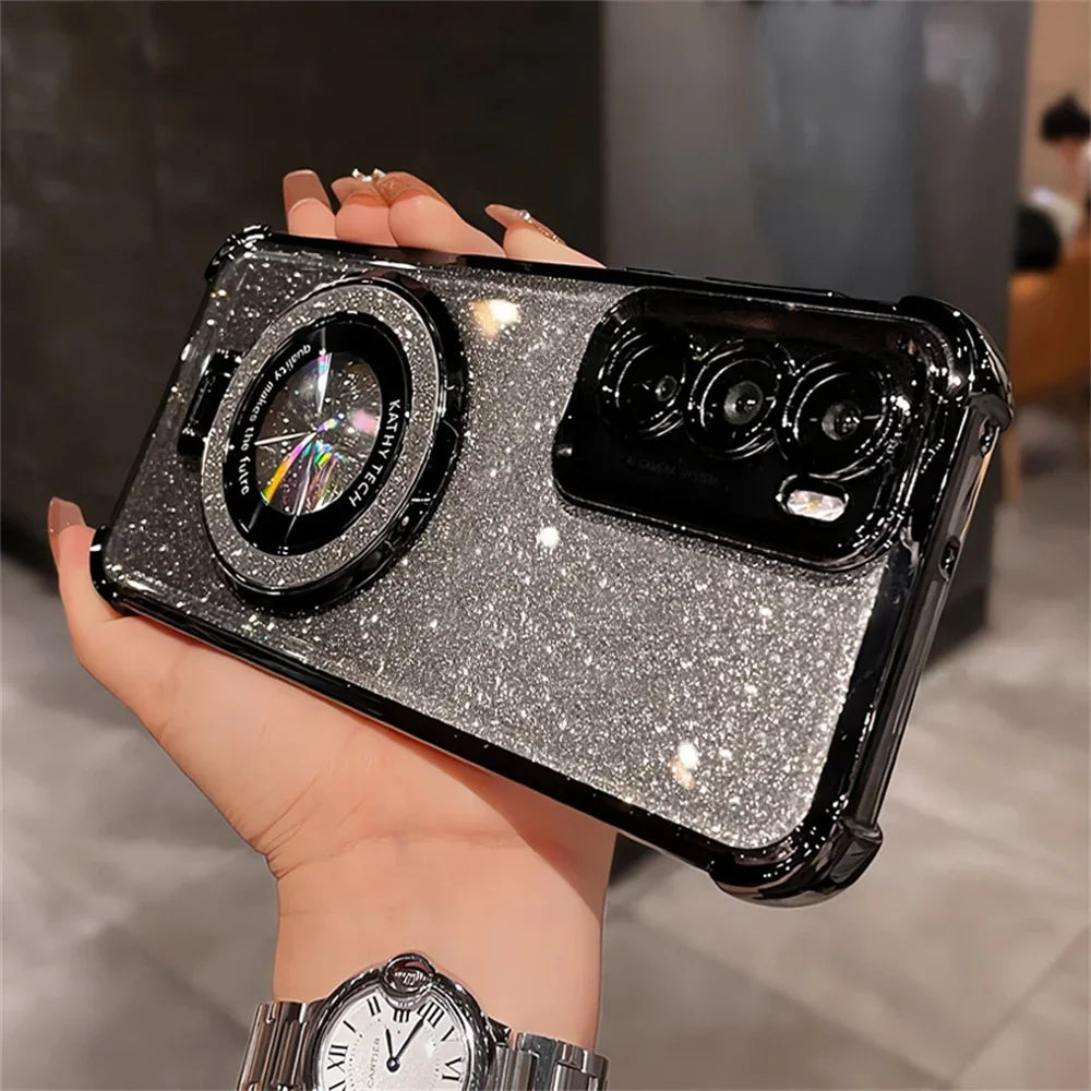 Glitter Gradient Samsung Galaxy Case with Magnetic Ring Stand | S22–S26 Ultra, Note 20