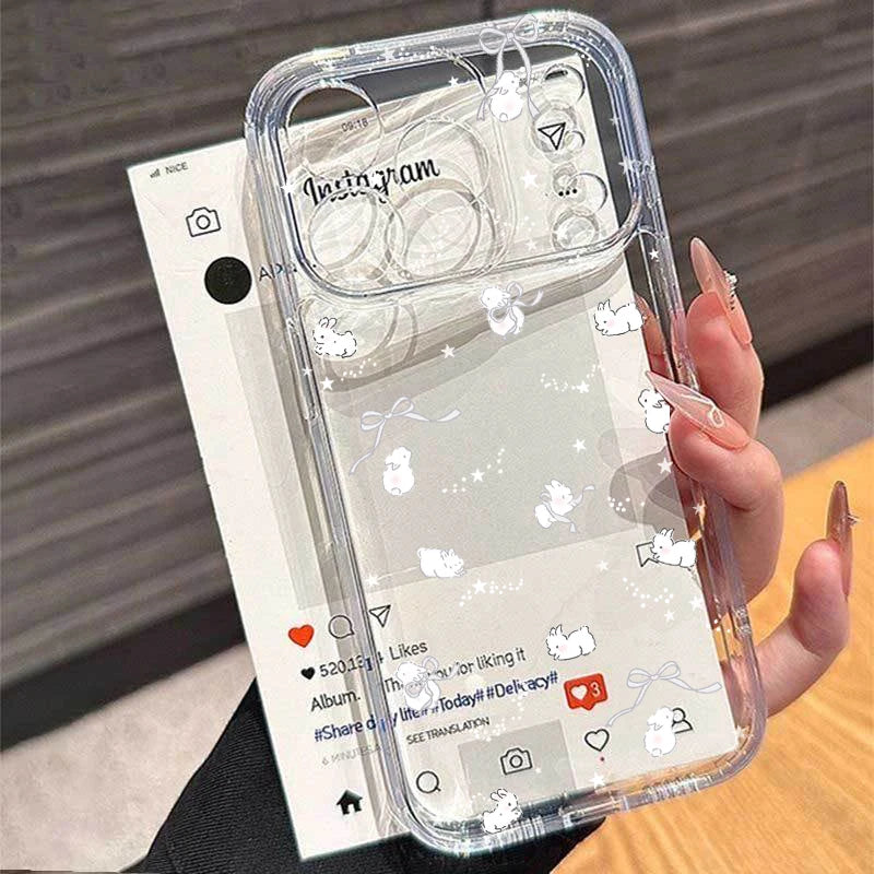 Clear Love Heart & Polka Dot iPhone Case – Soft TPU Bumper Cover