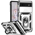 Sliding Camera Cover Armor Case with Ring Holder for Google Pixel 6–8 Series