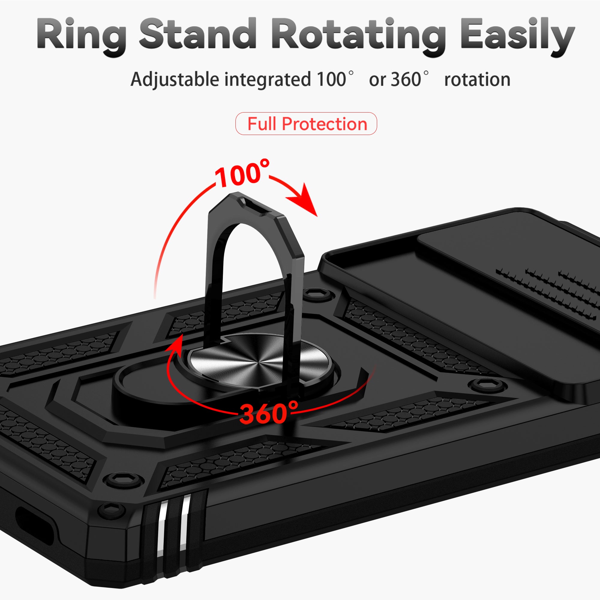 Sliding Window Ring Holder Case for Google Pixel — Camera Lens Protection Shockproof Cover