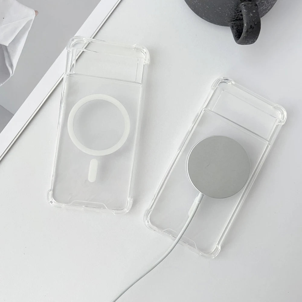 Transparent MagSafe Magnetic Phone Case for Google Pixel
