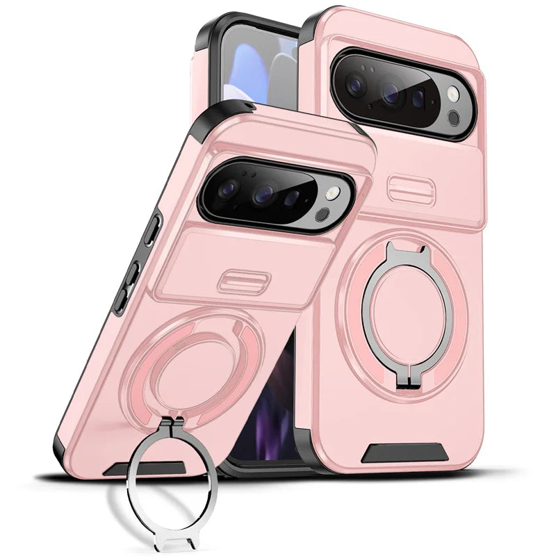 Armor Case with Magnetic Ring Stand for Google Pixel 10 / 9 / 8 / 7 Series