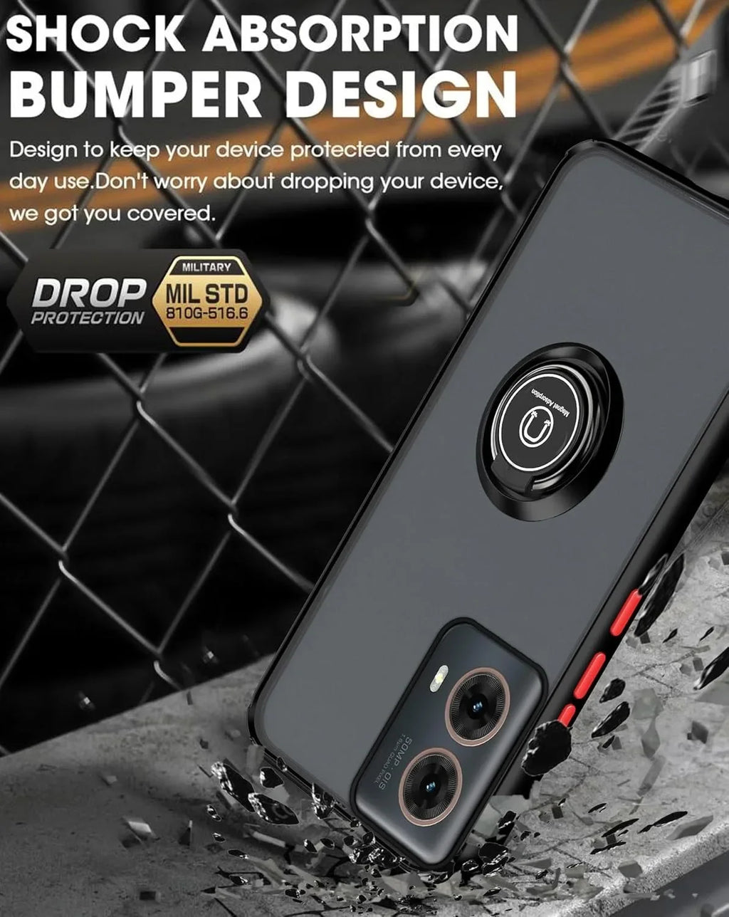 Motorola Moto Armor Matte Ring Case