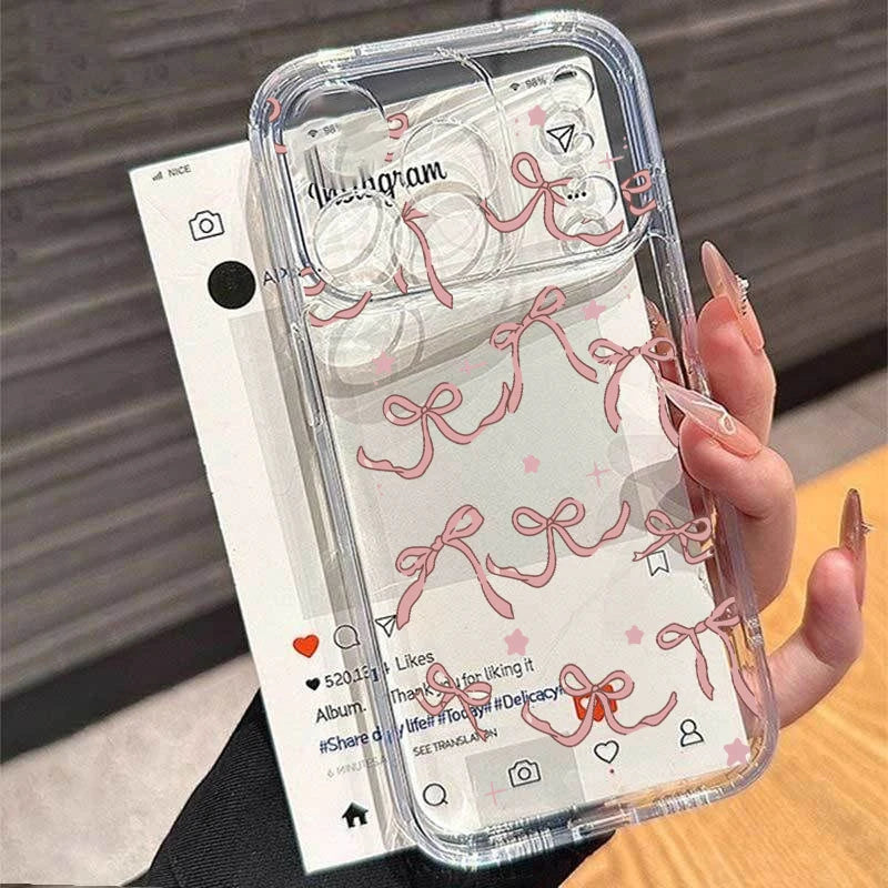 Clear Love Heart & Polka Dot iPhone Case – Soft TPU Bumper Cover