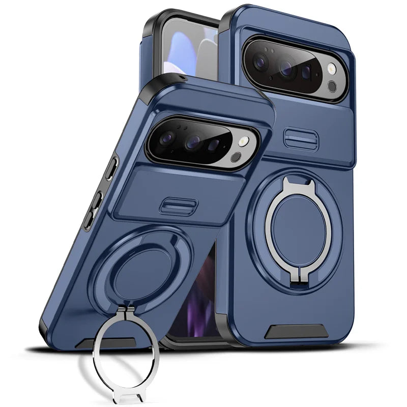 Armor Case with Magnetic Ring Stand for Google Pixel 10 / 9 / 8 / 7 Series