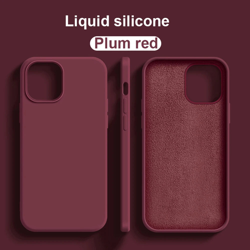 Luxury Liquid Silicone Case for iPhone 17 / 16 / 15 / 14 / 13 / 12 / 11 / X / XR / 8 / 7 Series – Shockproof Full Coverage