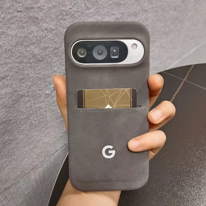 Luxury Sheepskin Leather Wallet Case for Google Pixel with Card Pocket