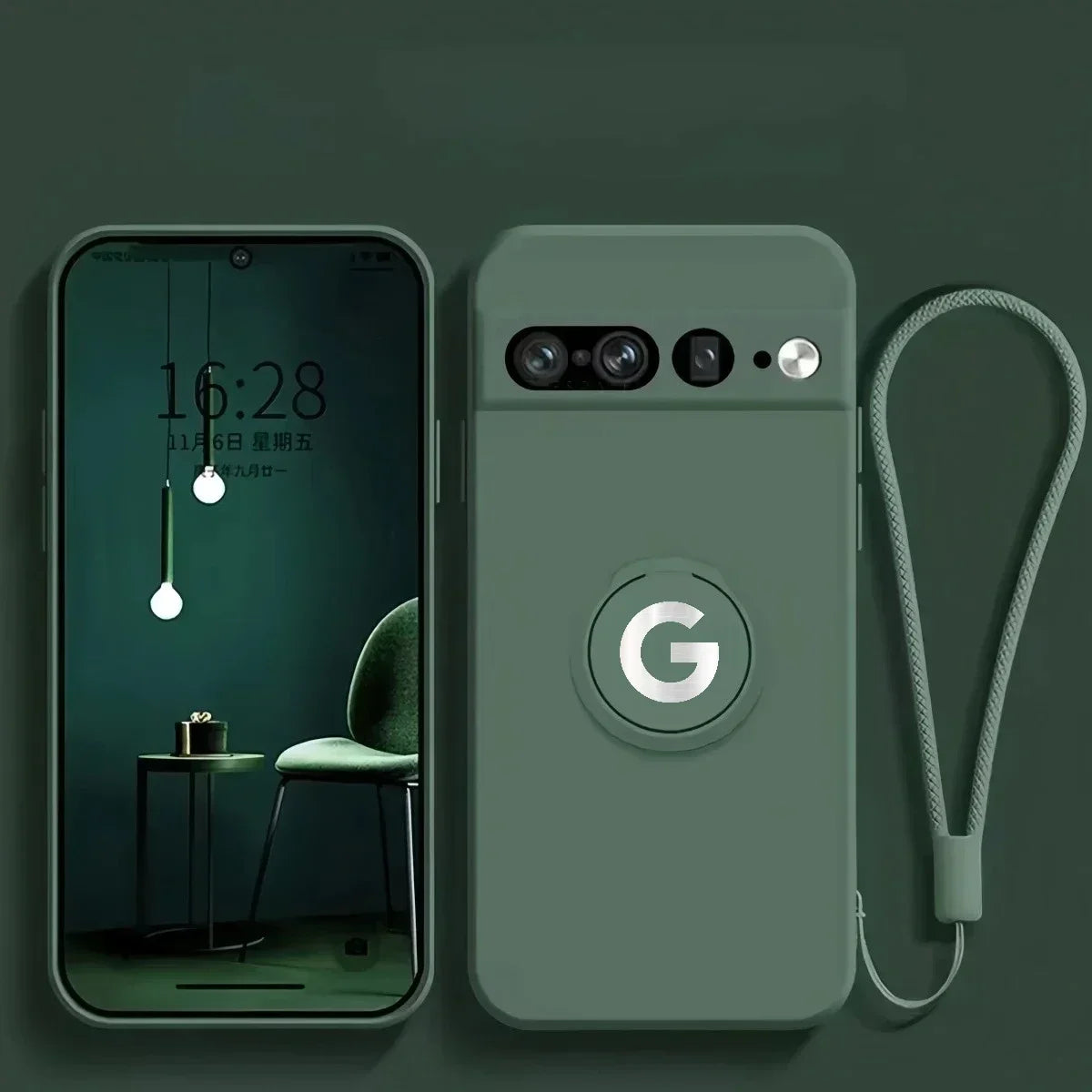 Liquid Silicone Ring Holder Case for Google Pixel