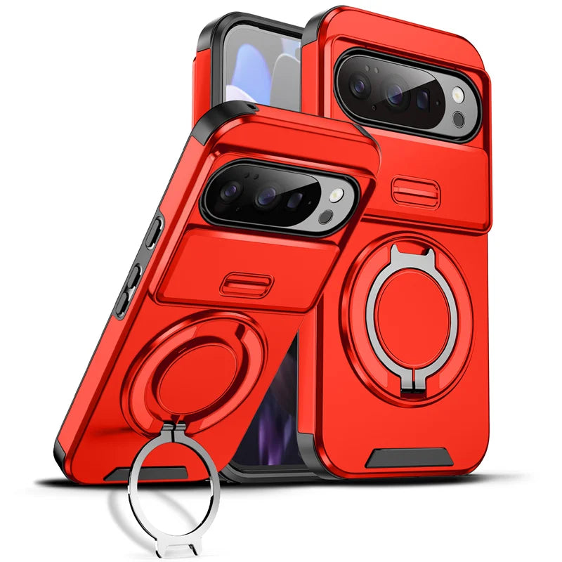 Armor Case with Magnetic Ring Stand for Google Pixel 10 / 9 / 8 / 7 Series