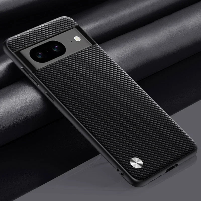 Carbon Fiber Leather & Silicone Case for Google Pixel