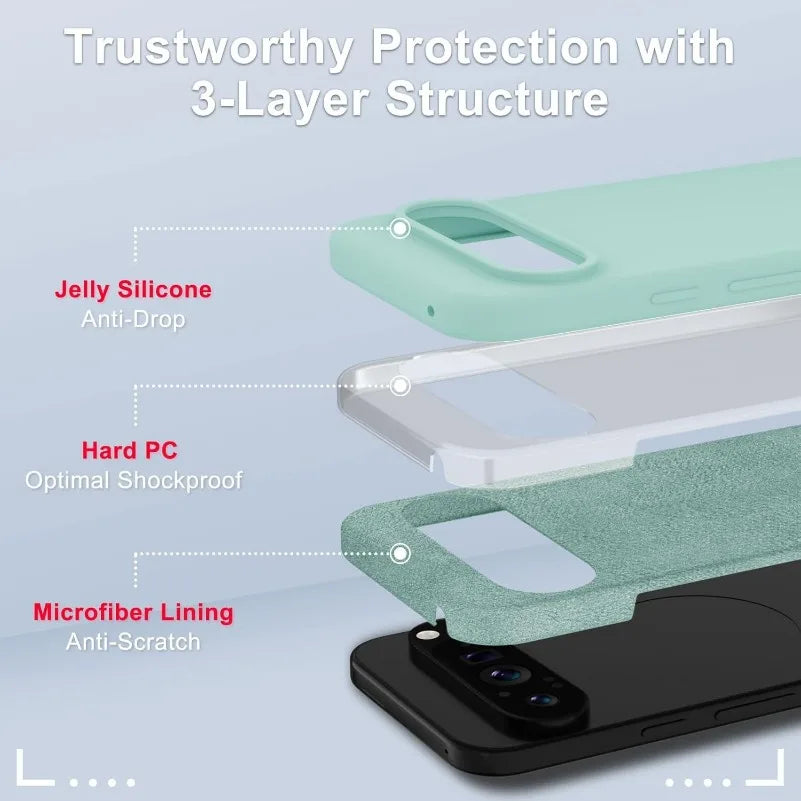 Liquid Silicone Soft TPU Case for Google Pixel 5–10 Pro XL