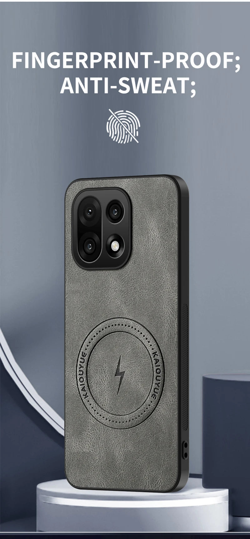 PU Leather Skin-Feel Case for OnePlus 15 — Shockproof Magnetic Back Cover
