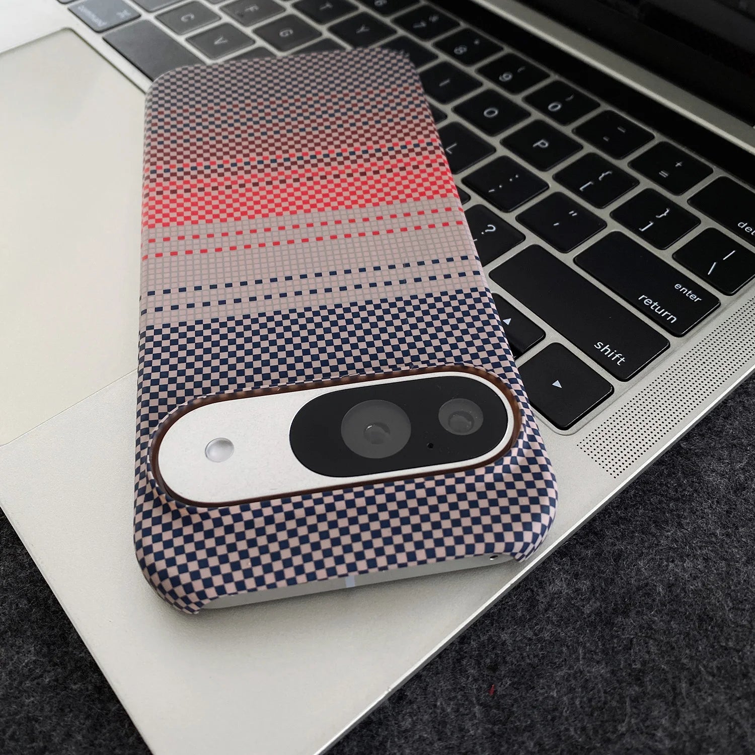 Carbon Fiber Kevlar Texture Case for Google Pixel — Hard PC Bumper Cover
