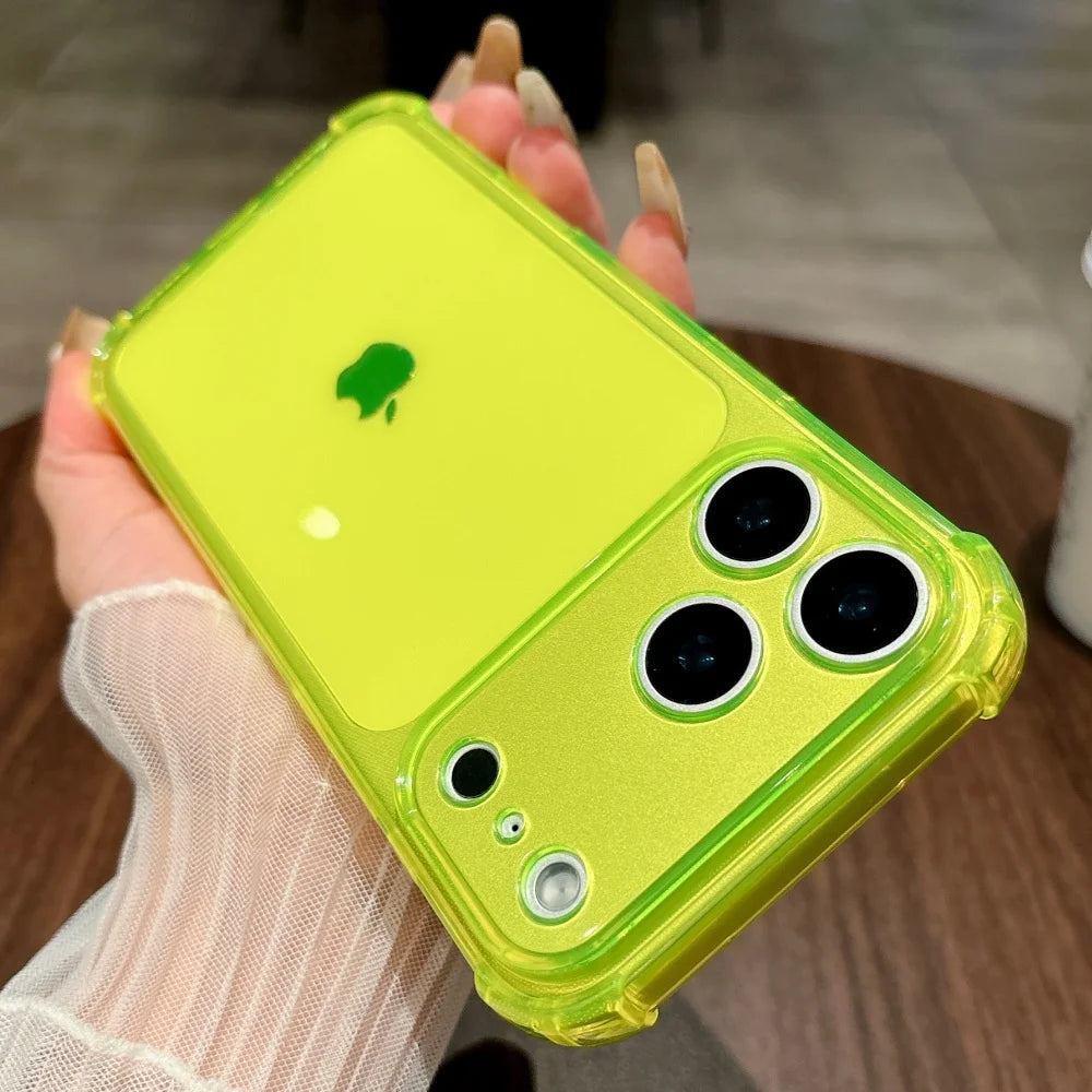 Shockproof Neon Soft TPU Clear iPhone Case | Camera Protection Cover