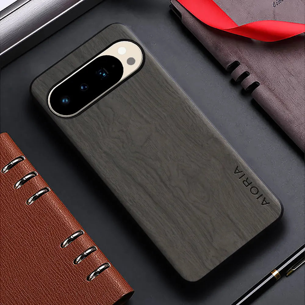 Bamboo Wood Pattern PU Leather Case for Google Pixel (Pixel 4–10 Series)