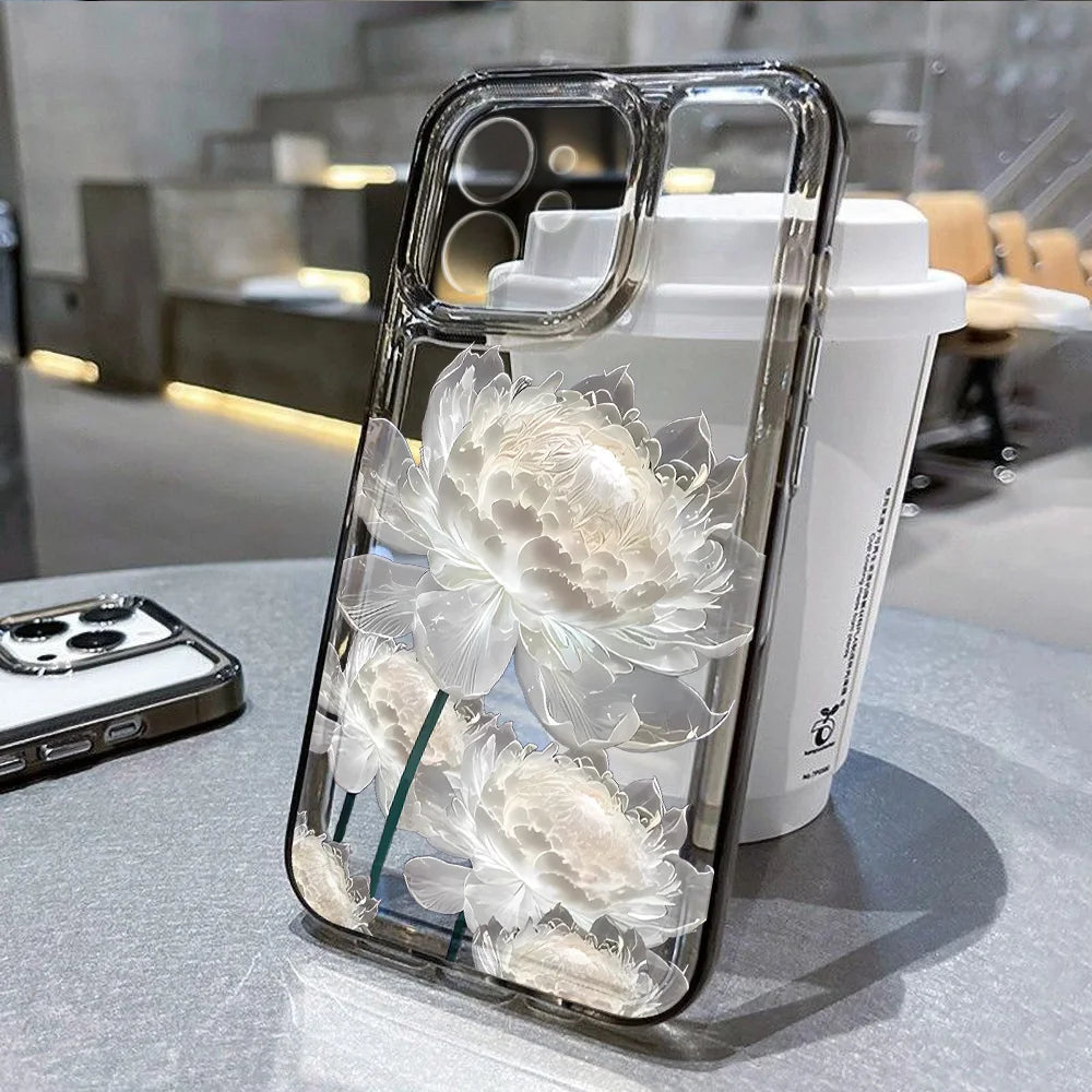 Floral Phone Case for iPhone 7 8 Plus SE XR XS 11 12 13 14 15 16 17 / Pro / Pro Max / Air — Shockproof Soft Silicone Cover