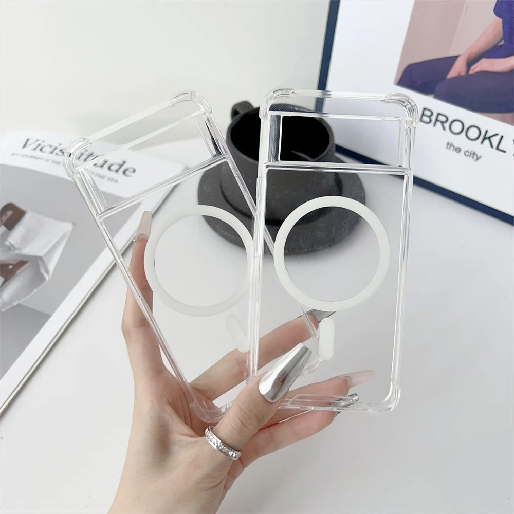 Transparent MagSafe Magnetic Phone Case for Google Pixel