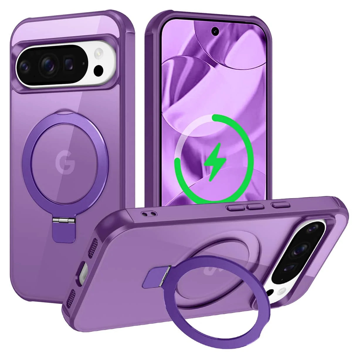 Magnetic Ring Stand Case for Google Pixel — Shockproof Drop Protection Cover