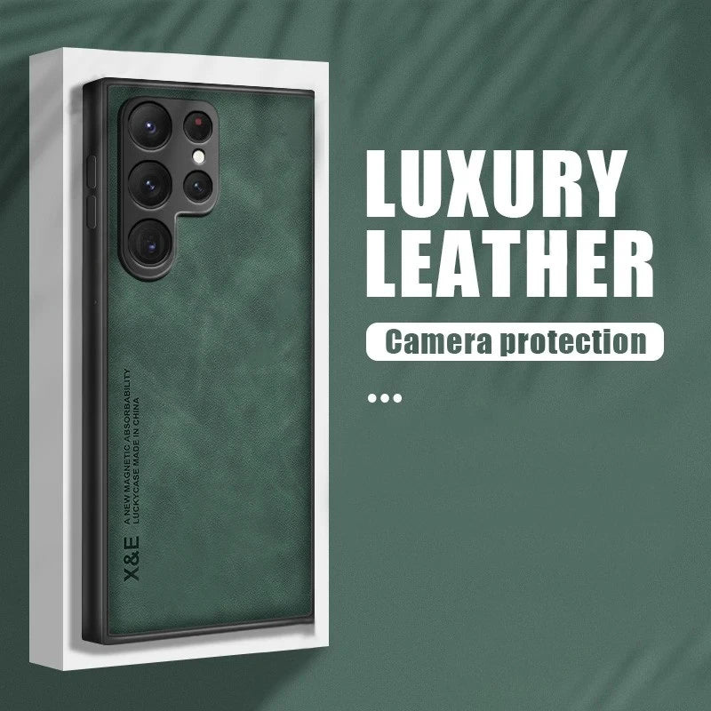 Sheepskin Magnetic Leather Case for Samsung Galaxy S26 / S25 / S24 / S23 / S22 / S21 / S20 / Note 20 Series