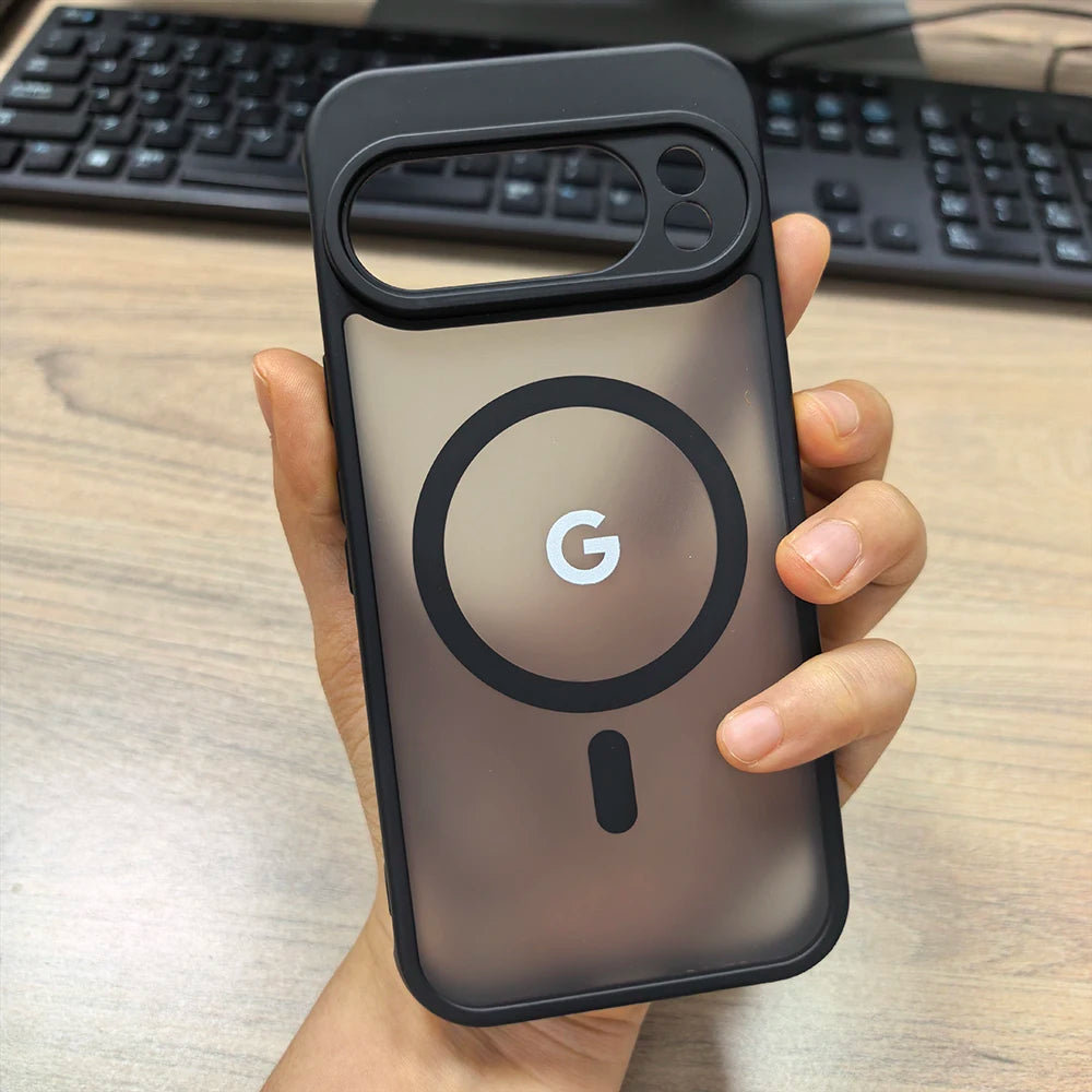 Matte Clear MagSafe Case for Google Pixel — Translucent Frosted Shockproof Cover
