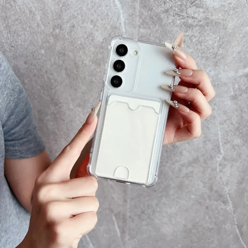 Clear Card Holder Case for Samsung Galaxy