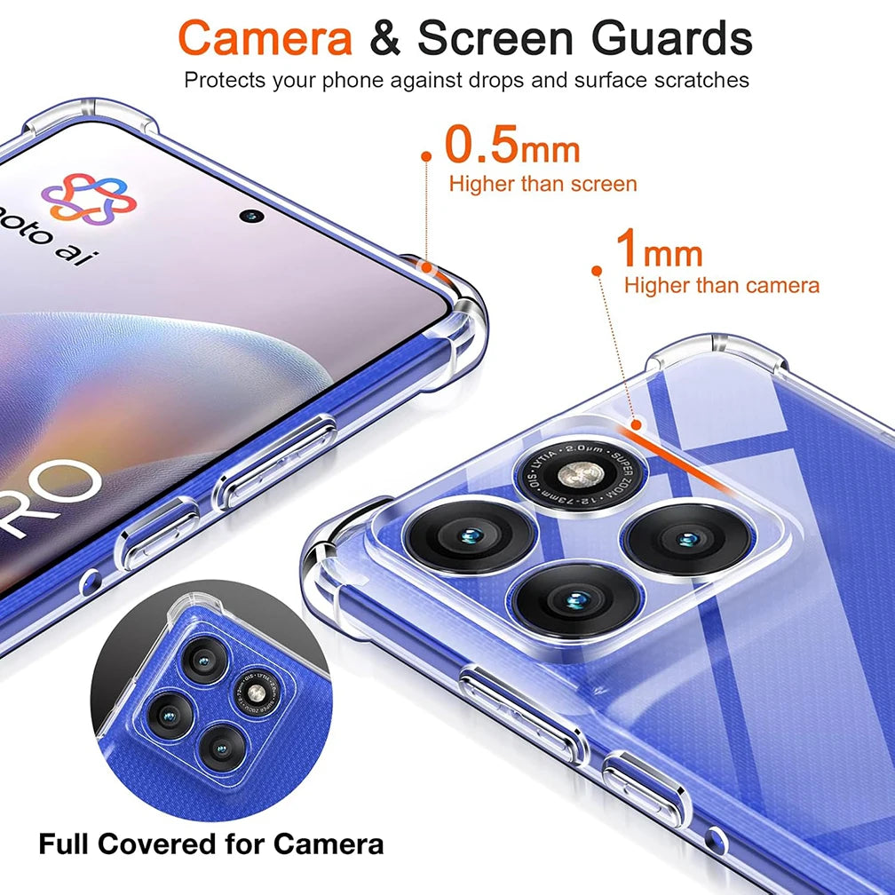 Clear Silicone Case for Motorola — Shockproof Transparent Soft Cover