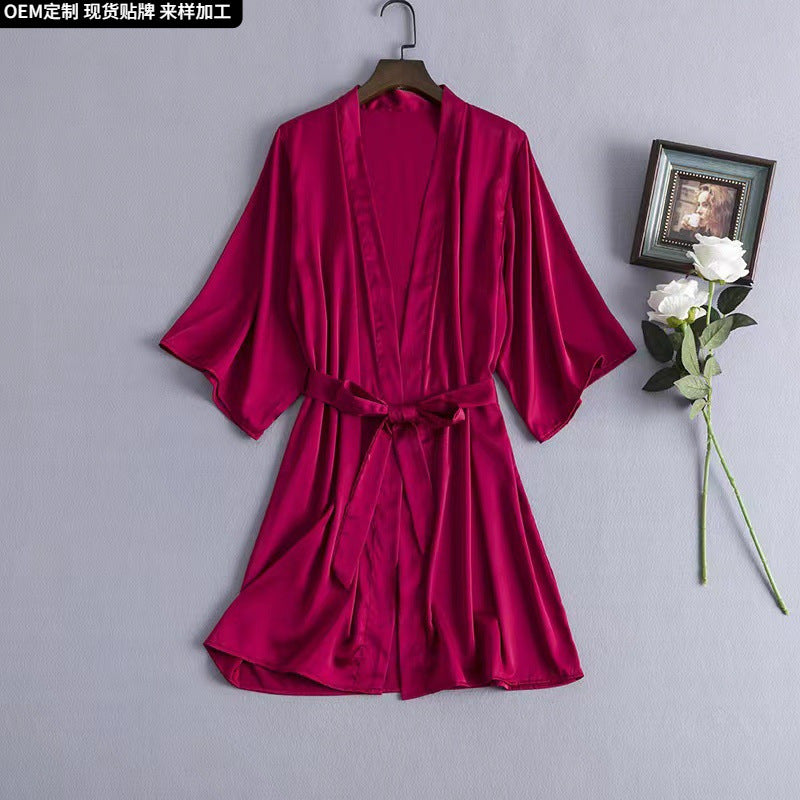Silky Bridal Morning Gown Robe