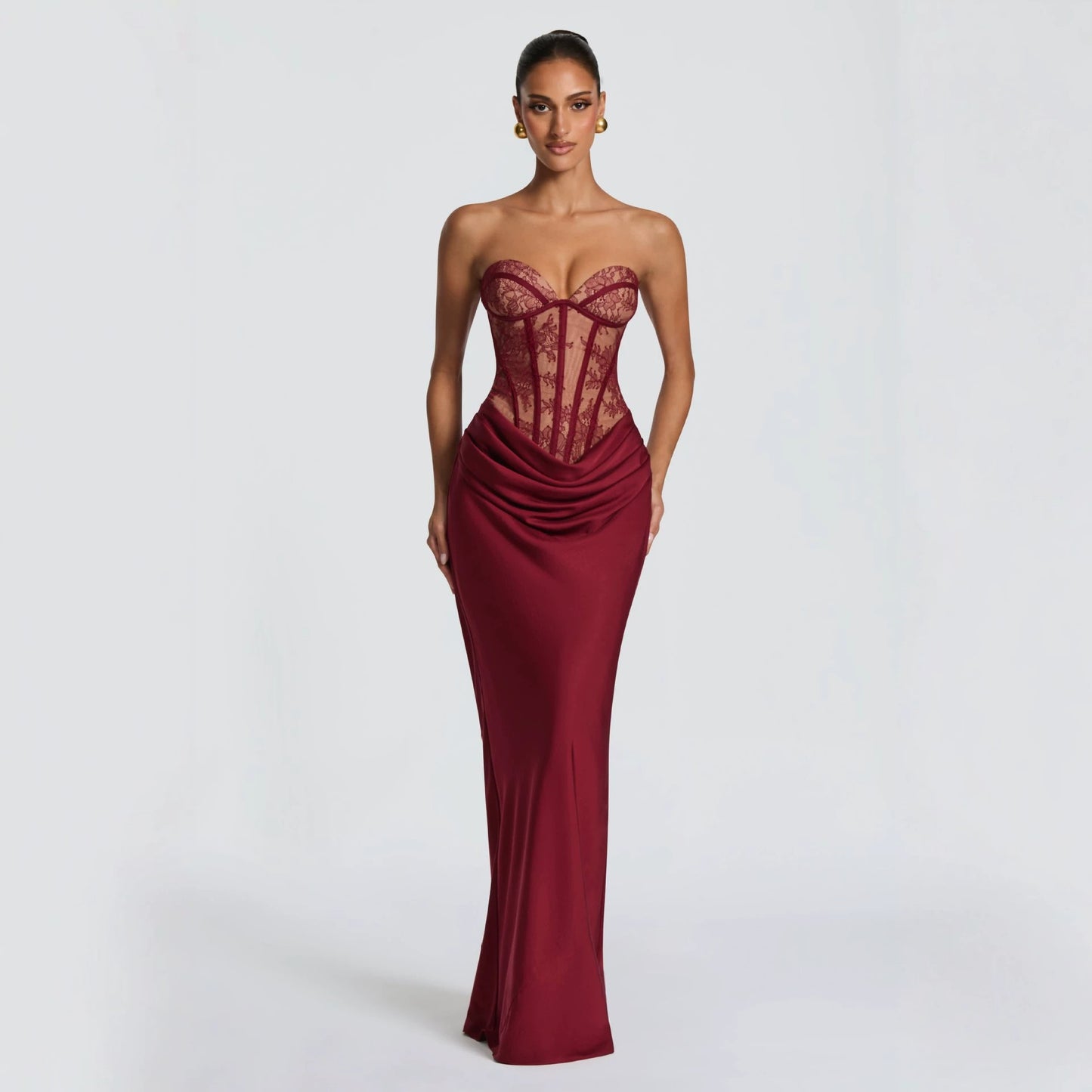 Strapless Lace Cocktail Dress
