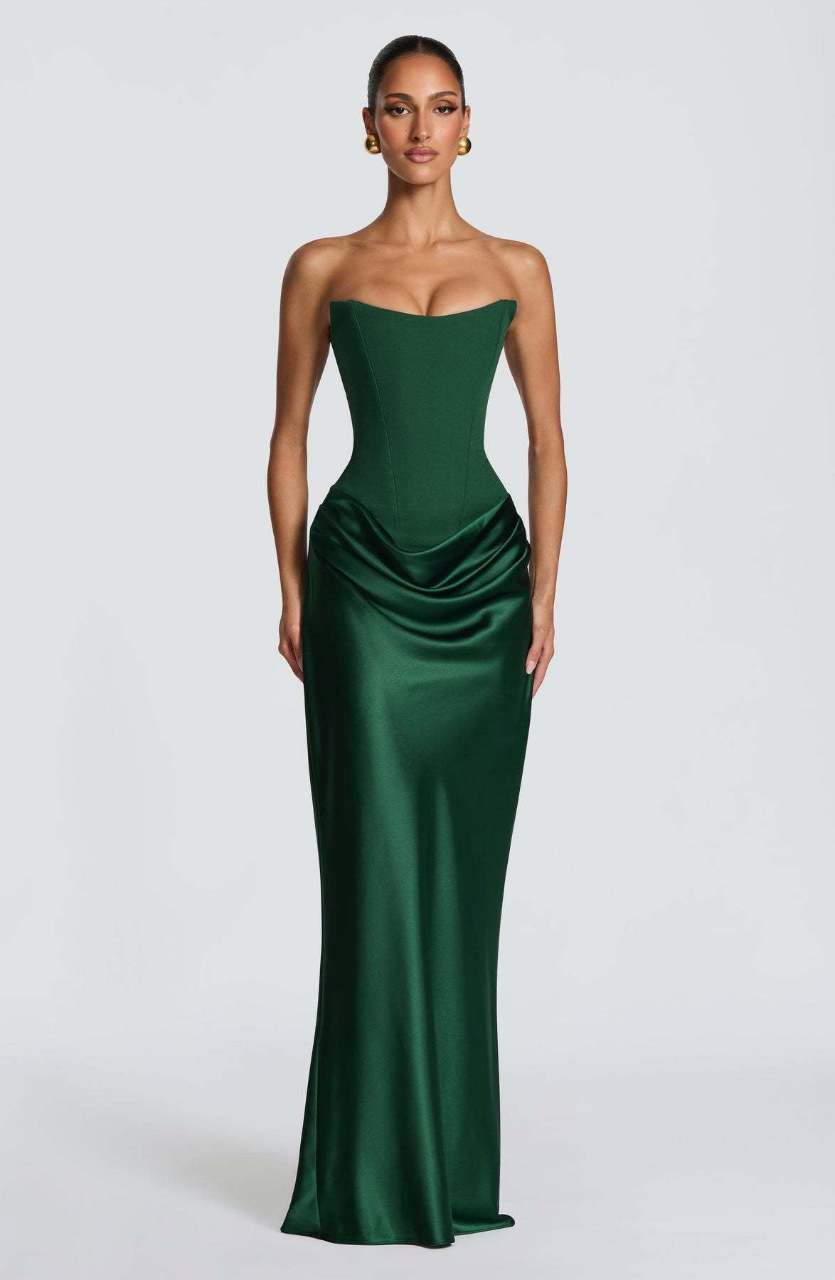 Sleek Solid-Color Evening Dress