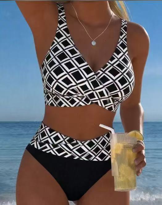 Emily — High-Waist Striped Bikini