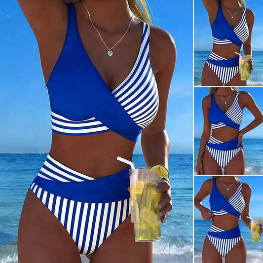 Emily — High-Waist Striped Bikini