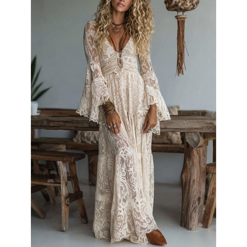 Lace Sun-Protection Maxi Dress