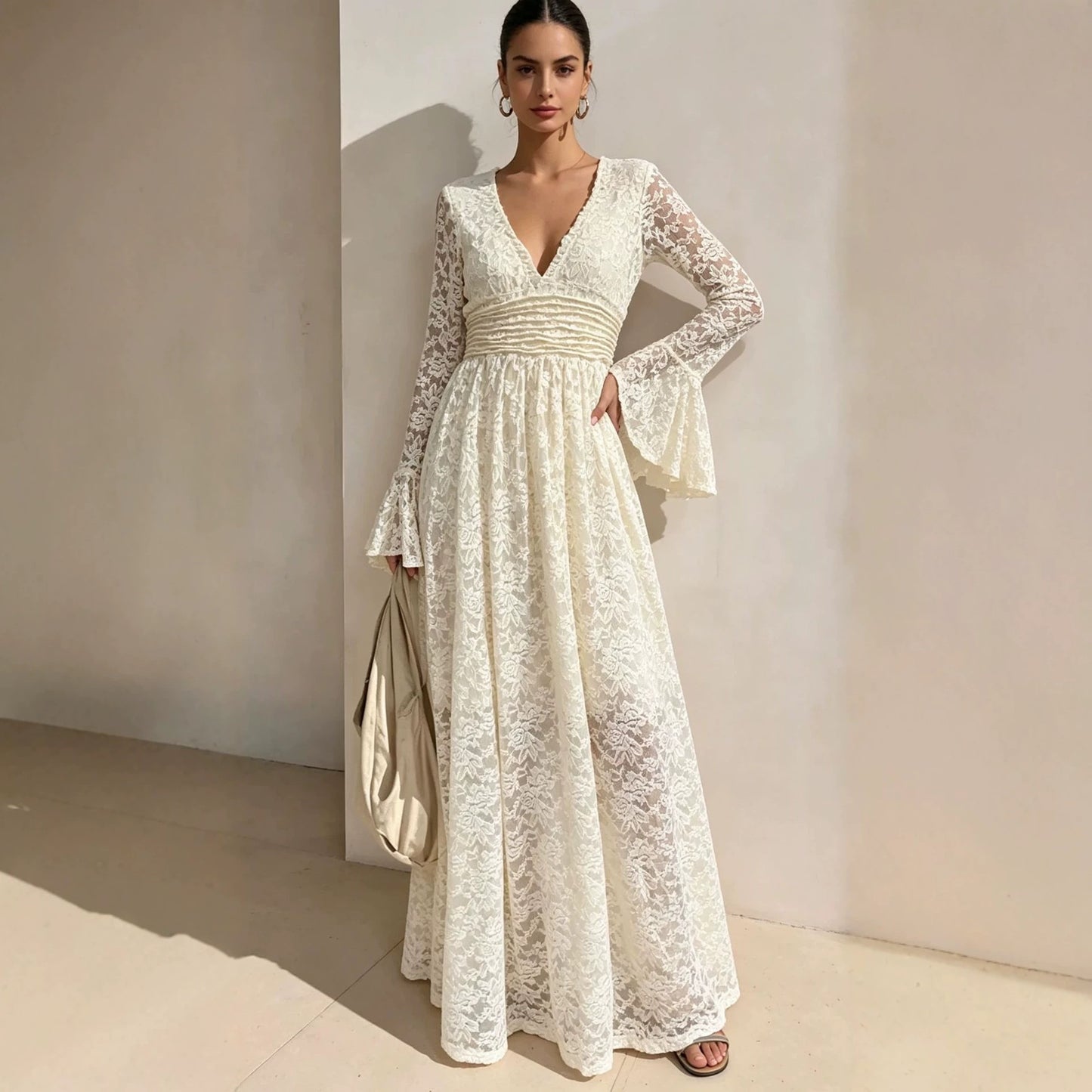 Lace Sun-Protection Maxi Dress