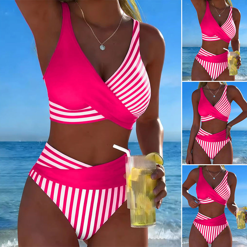 Emily — High-Waist Striped Bikini